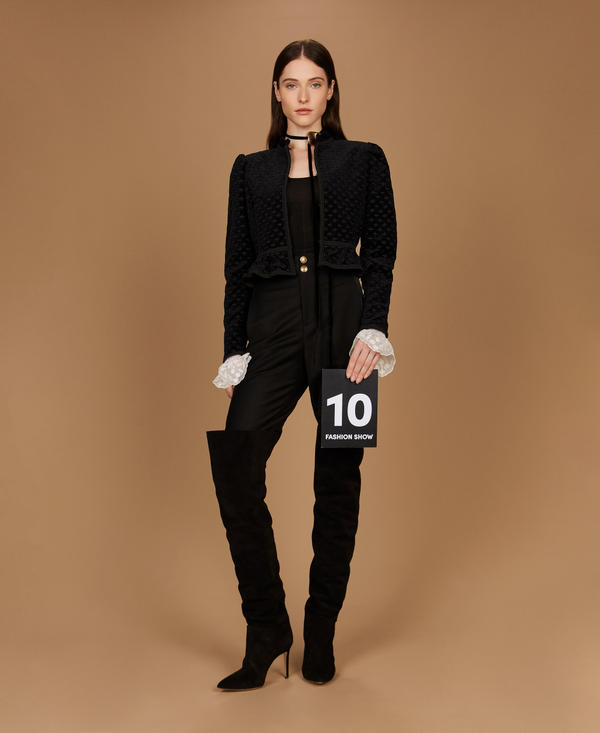 Tailored trousers with satin side bands
