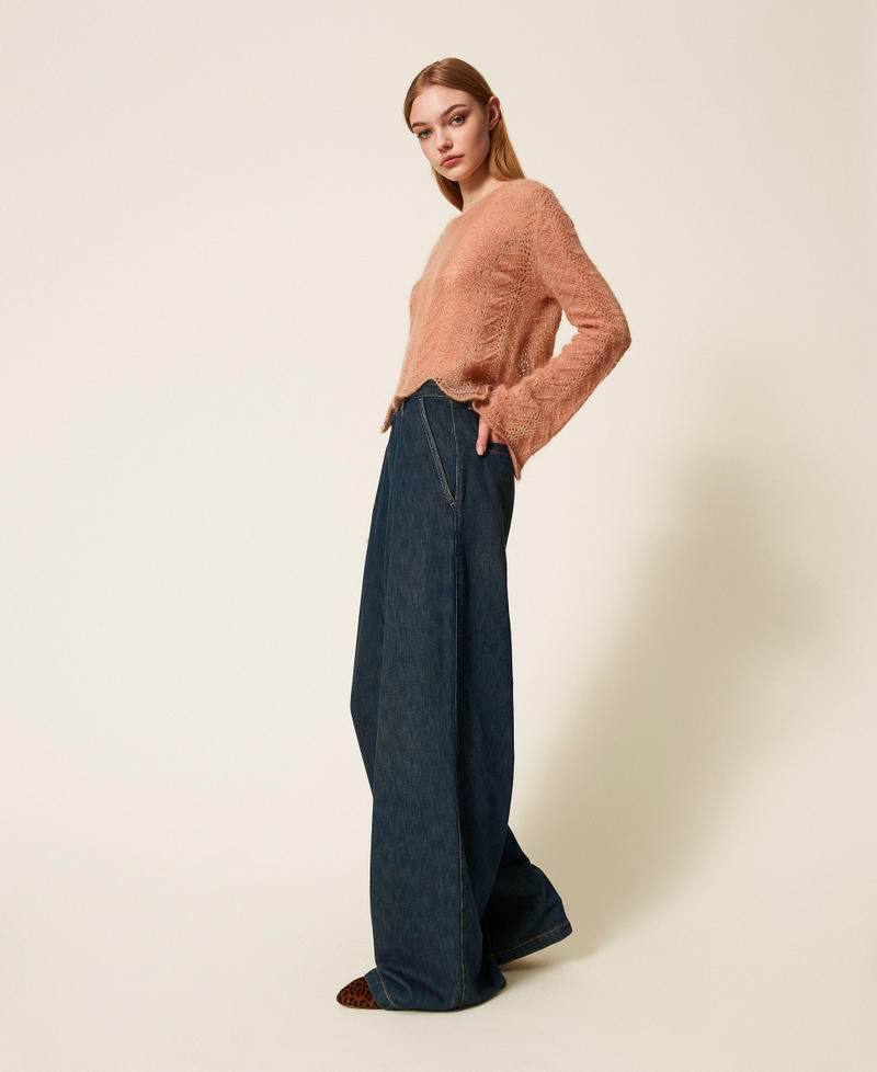 Wide jeans with pleats "Mid Denim" Blue Woman 252TP2560_01611_02