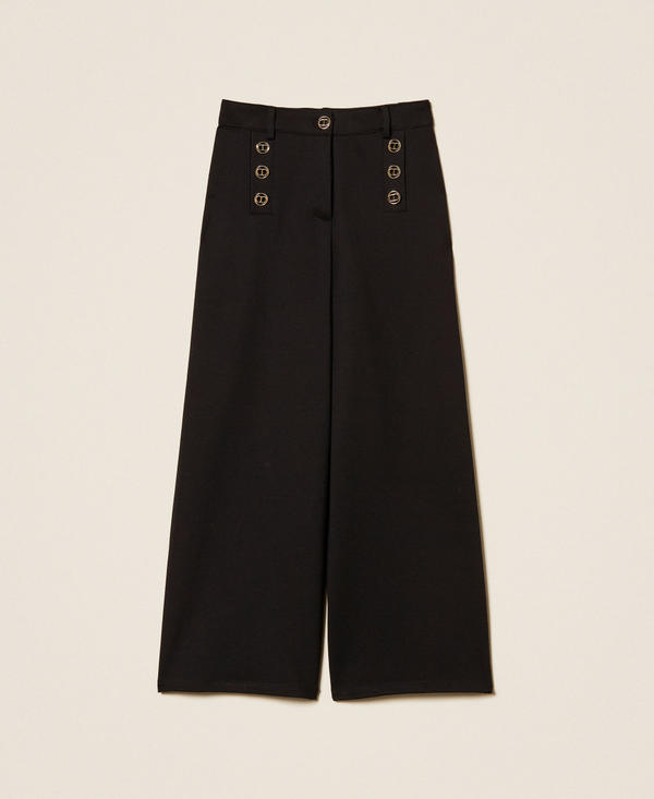 Palazzo trousers with Oval T buttons
