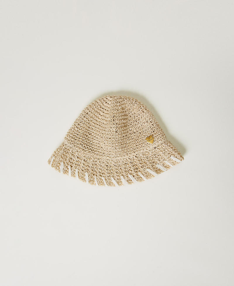Gorro pescador con efecto paja Bicolor Natural Beige / Nácar Mujer 251LB4DAA_12193_01