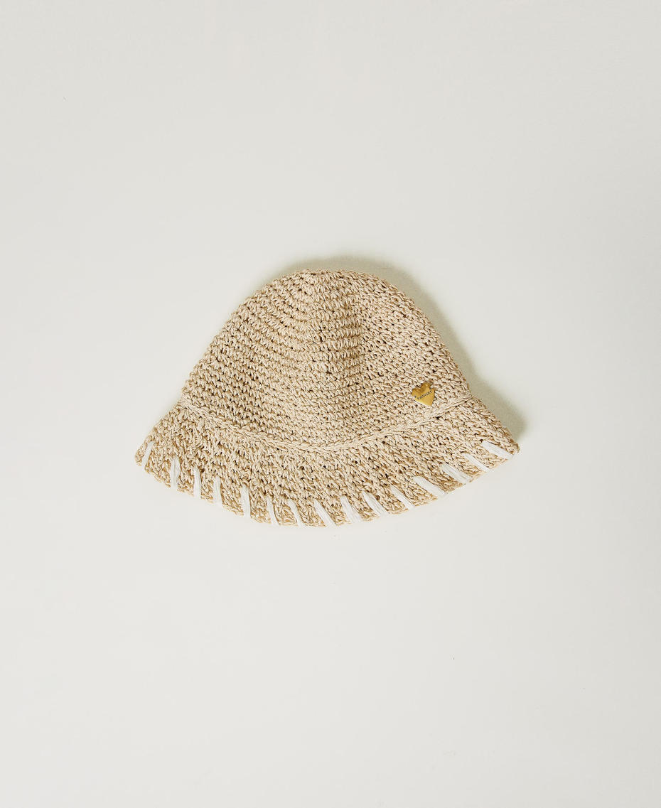 Gorro pescador con efecto paja Bicolor Natural Beige / Nácar Mujer 251LB4DAA_12193_01