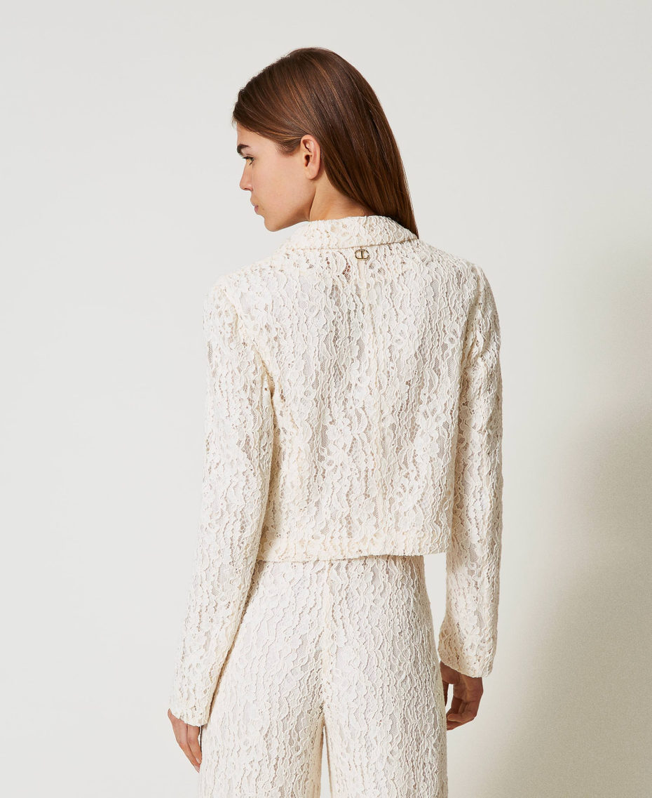 Boxy blazer in floral lace White Snow Woman 251TT2013_00282_03