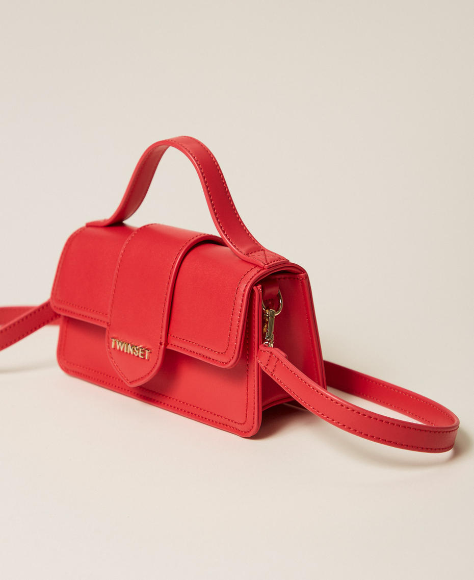 Shoulder bag with flap and logo Magenta Red Girl 261GJ8012_13160_02