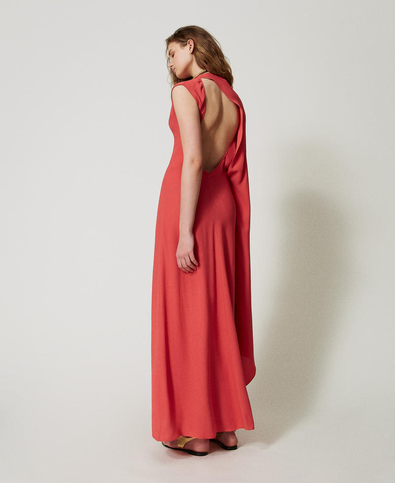 Abito lungo 'Vulcano' in georgette Rosso Arancia Rossa Donna 251TS2220_00294_03