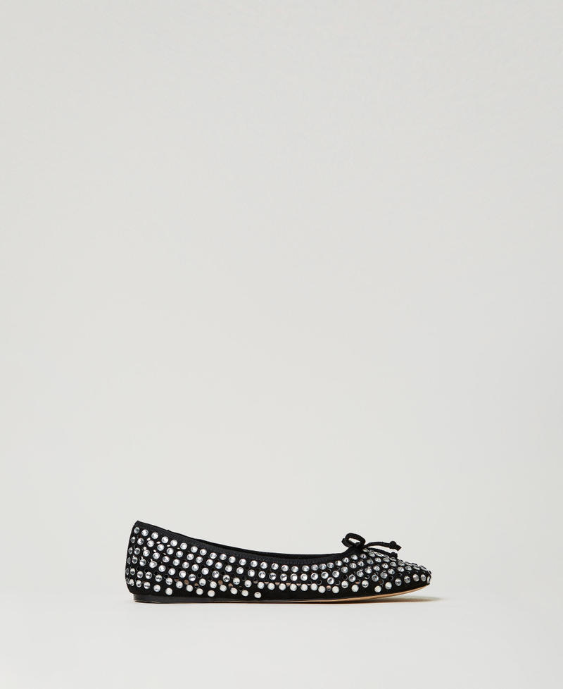 Ballet flats with all-over rhinestones Black Woman 251ACP016_00006_01
