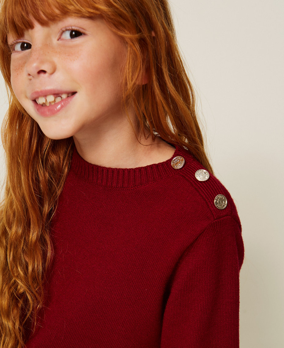 Sweter w paski z guzikami Red Ruby Dziewczynka 262GJ3031_13704_04
