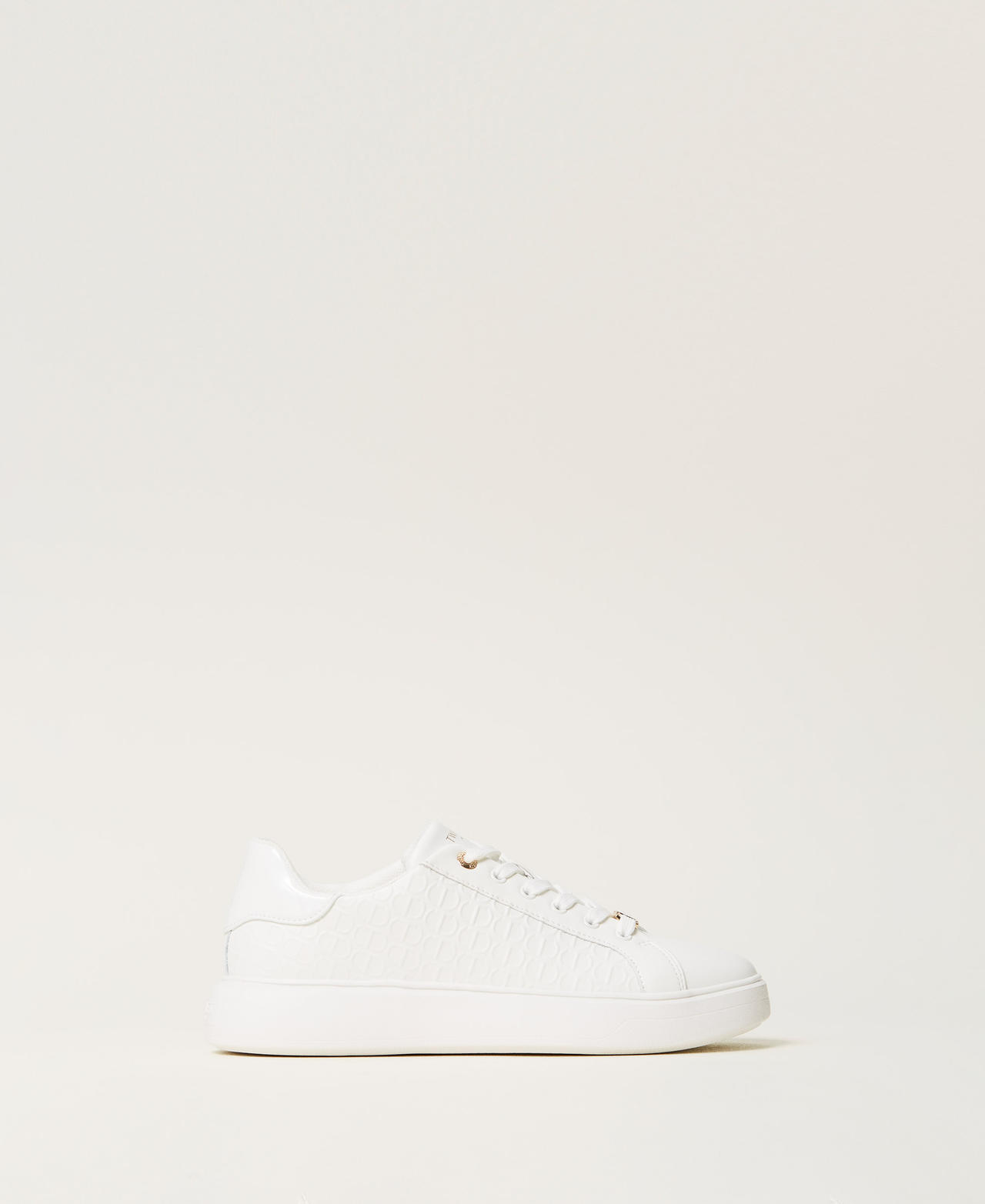 Leather trainers with logo White Woman 251TCP01C_00001_01