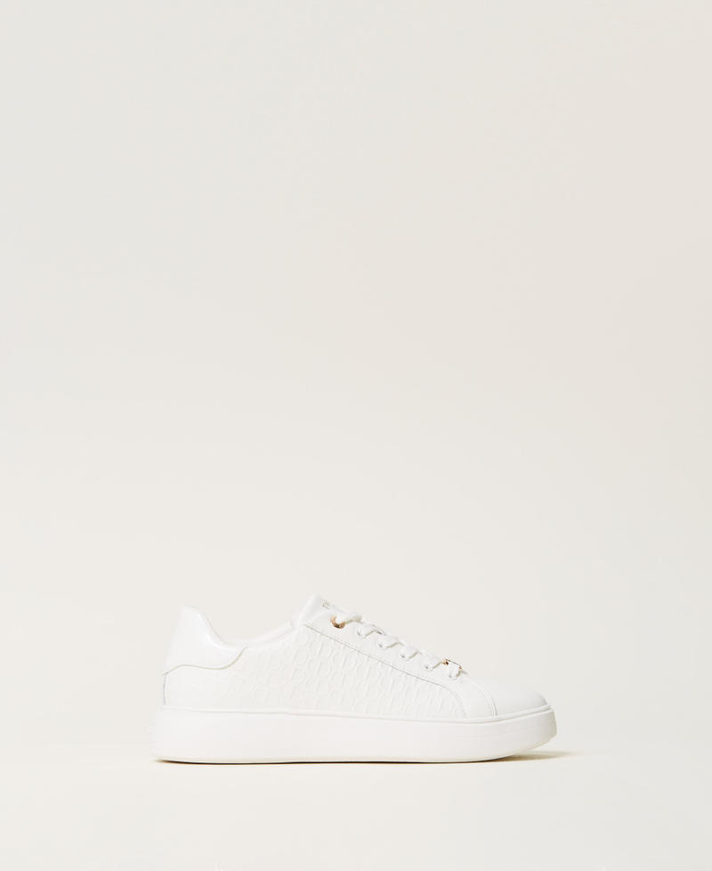 Leather trainers with logo White Woman 251TCP01C_00001_01