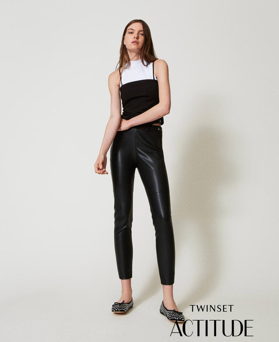 Twin Set Leggings effetto pelle