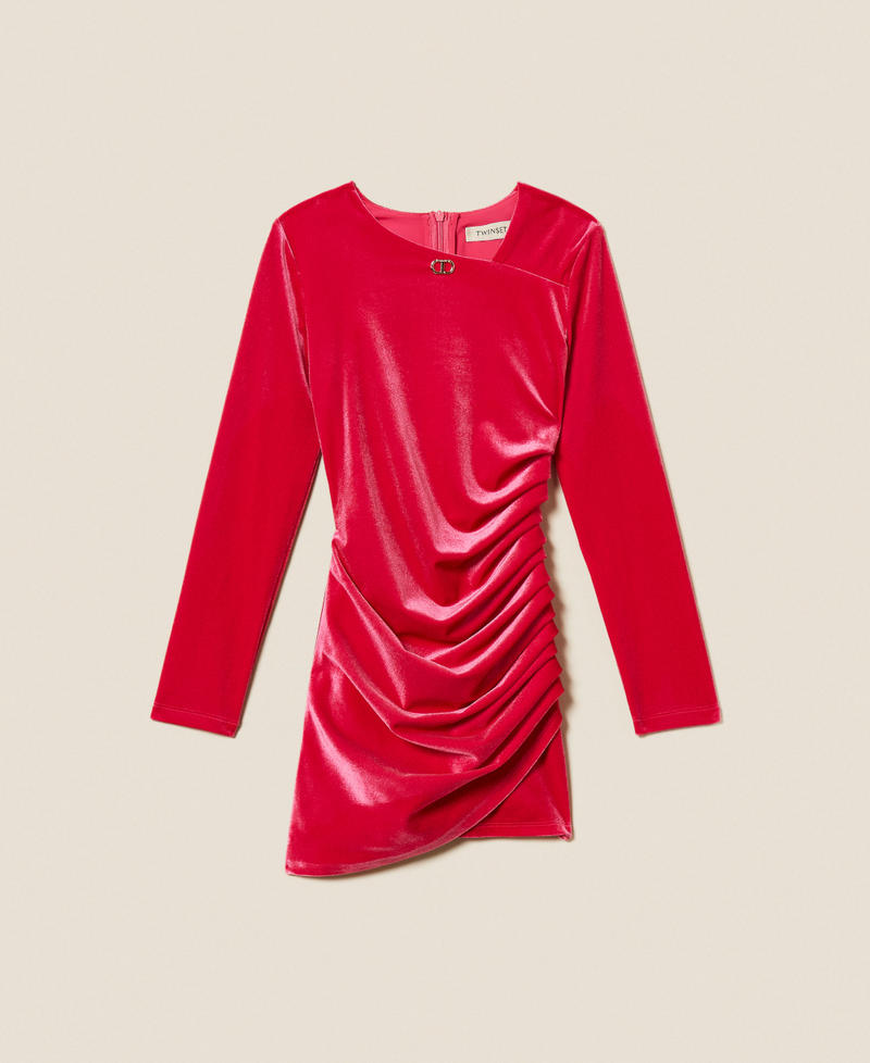 Robe courte en chenille avec Oval T Rose Candy Rose Fille 252GJ2035_00338_S0