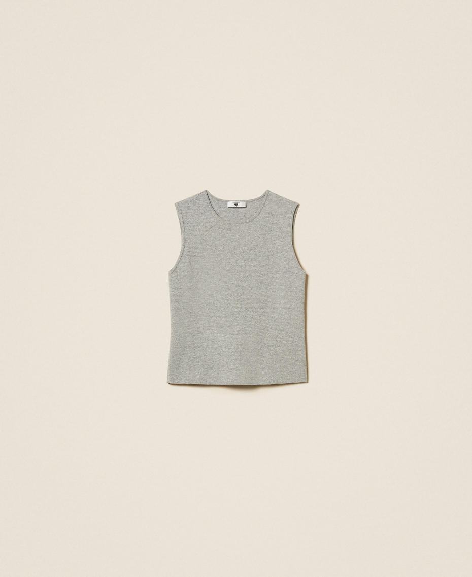 Fitted sleeveless jumper Light Grey Melange Woman 262LI3AAA_12837_S0