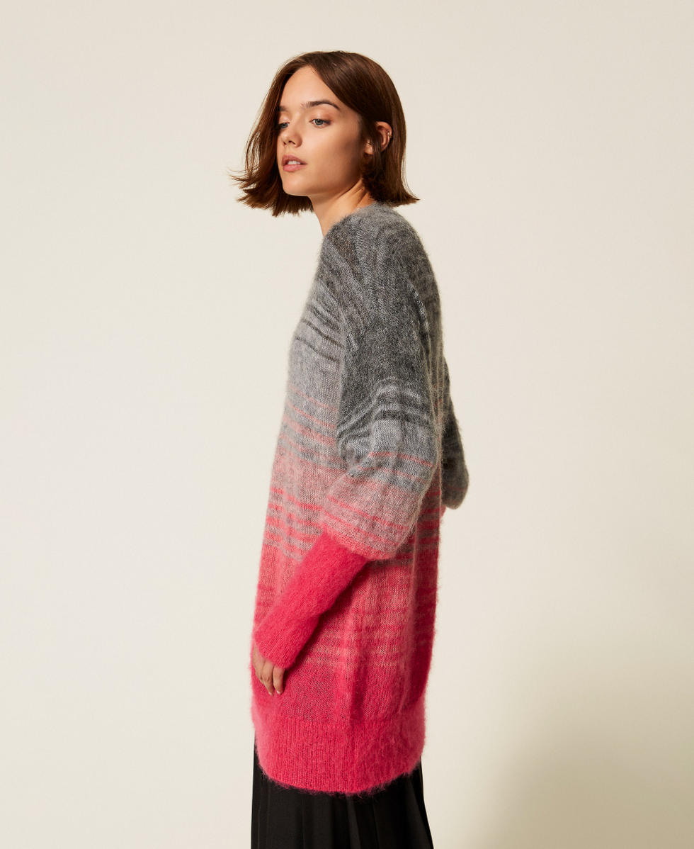 MYFO d&eacute;grad&eacute; wool blend jumper Shaded Fluorescent Pink/Grey Melange Woman 252AQ3010_13018_02