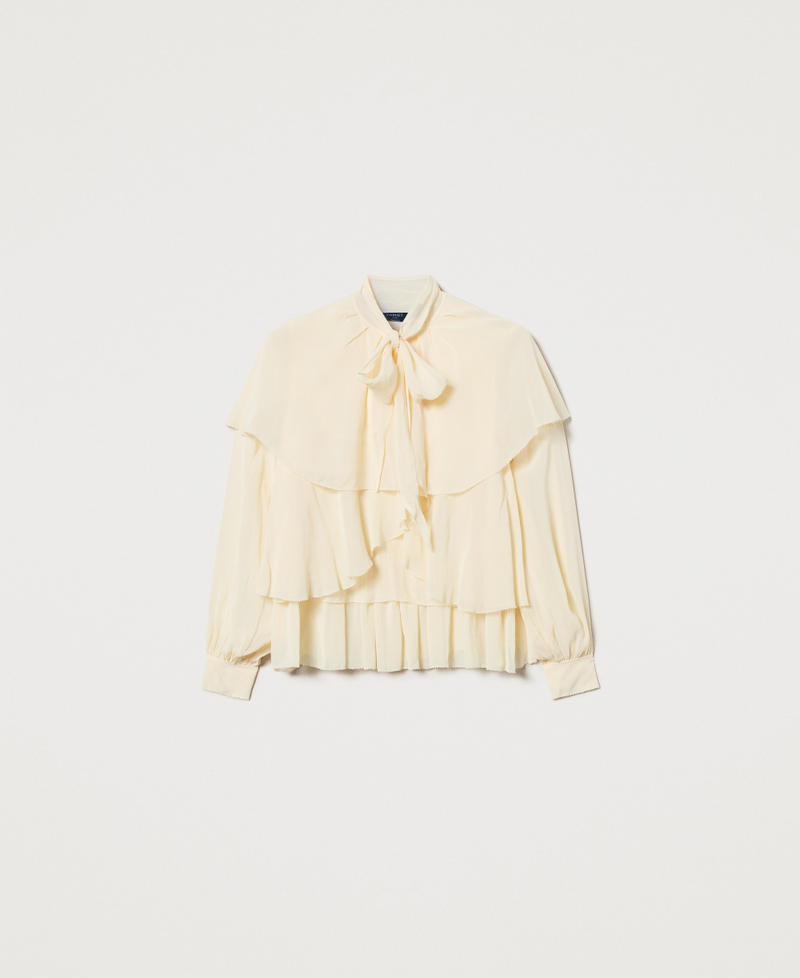 Blusa in georgette con balze Vanilla Donna 251TP2742_12143_S0