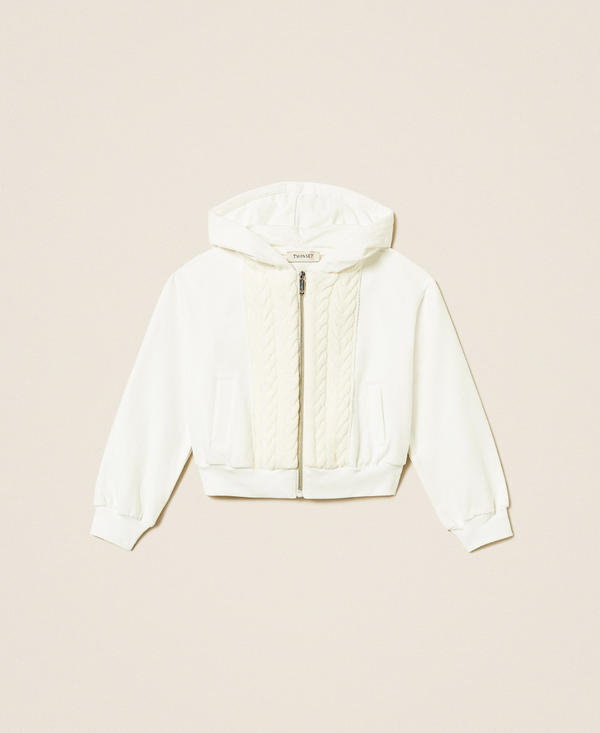 Hoodie with knitted insert