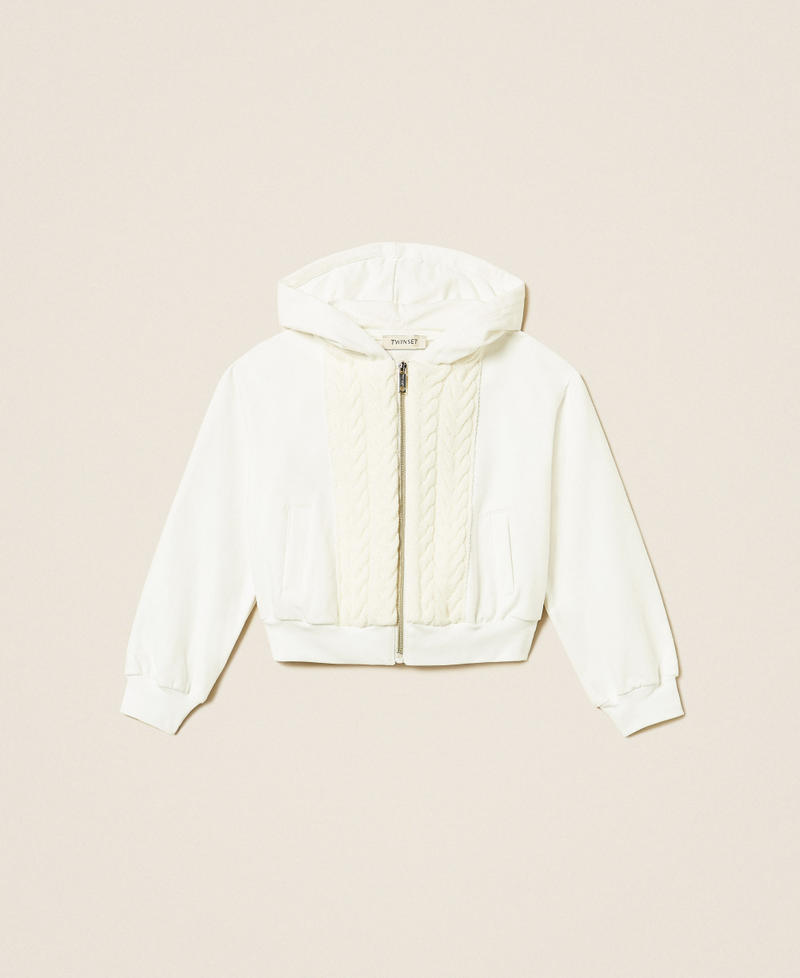 Hoodie with knitted insert White Snow Girl 262GJ2270_00282_S0