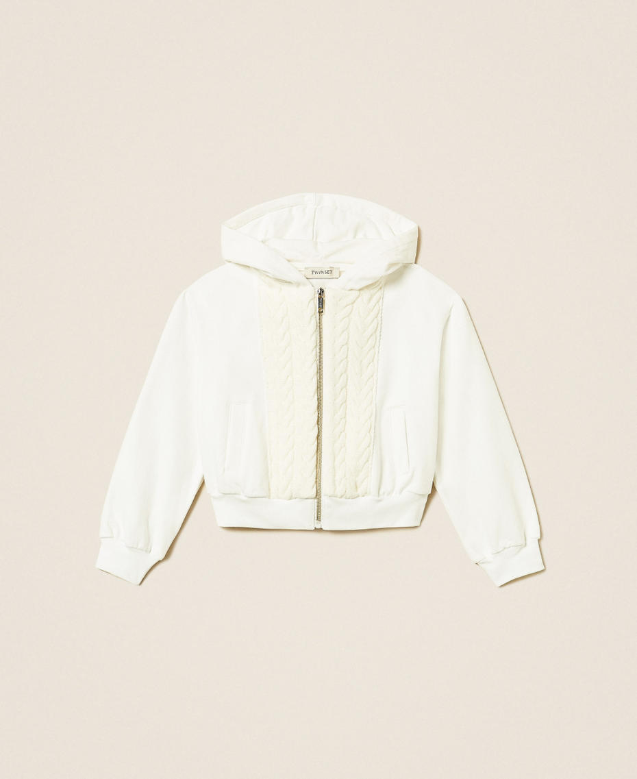 Hoodie with knitted insert White Snow Girl 262GJ2270_00282_S0