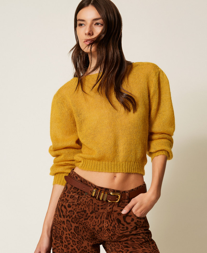 Belt with decorated loops Leather Brown Woman 252TA4510_00057_T0