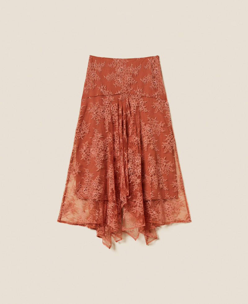 Long lace skirt Rust Brown Woman 252TF2112_12608_S0