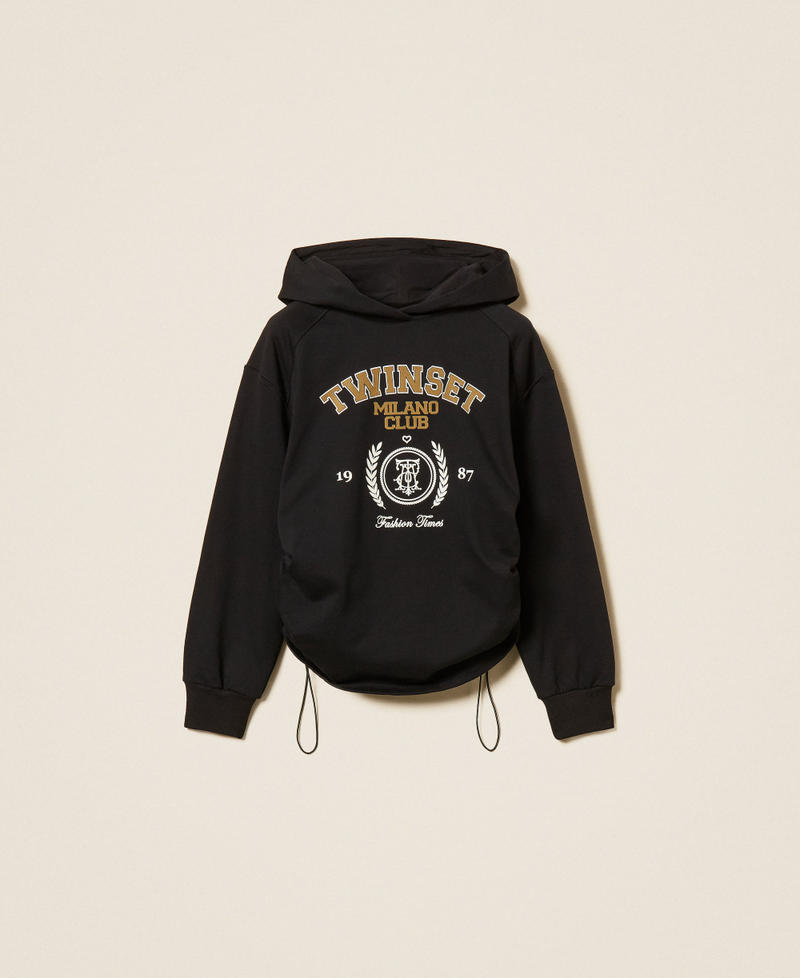 Hoodie with logo print Black Woman 262LI2GEE_00006_S0