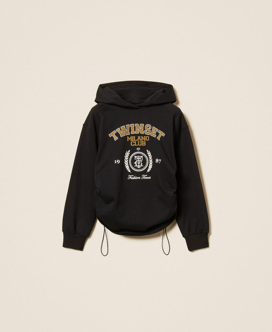 Hoodie with logo print Black Woman 262LI2GEE_00006_S0