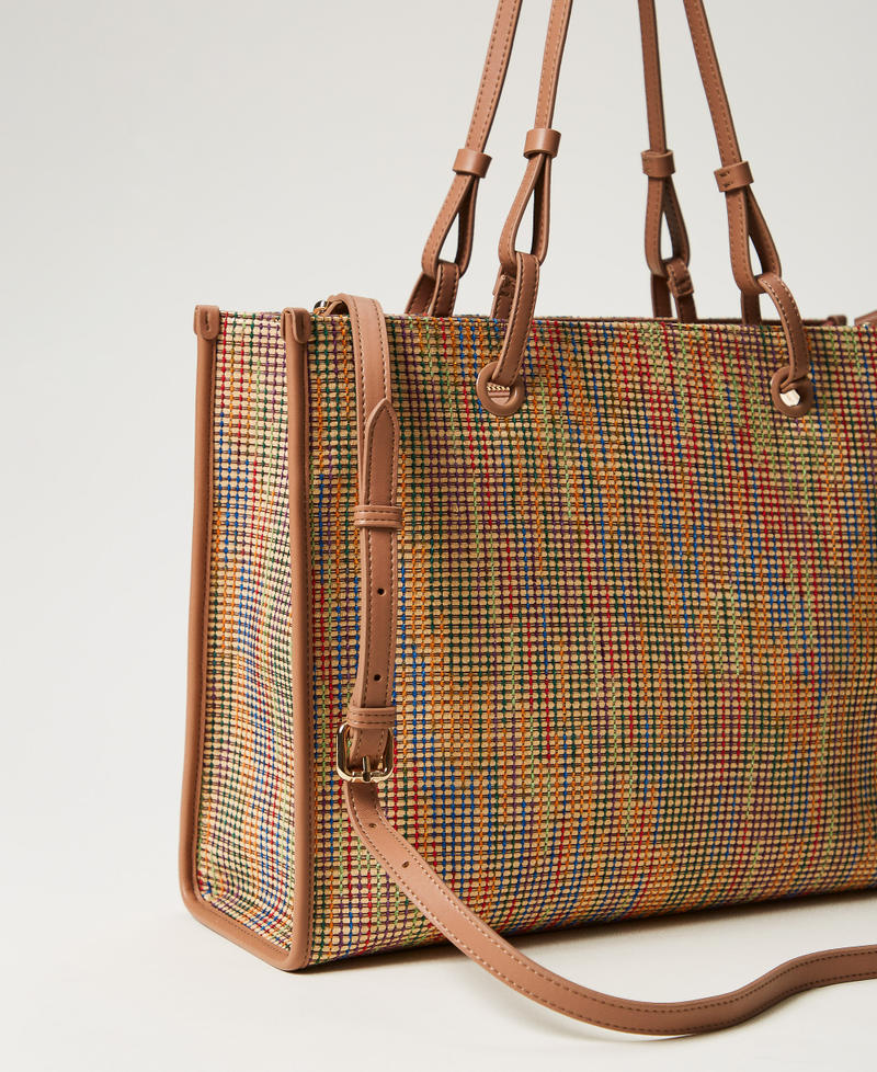 Borsa shopper in canvas Multicolor Donna 251TD8310_12447_03