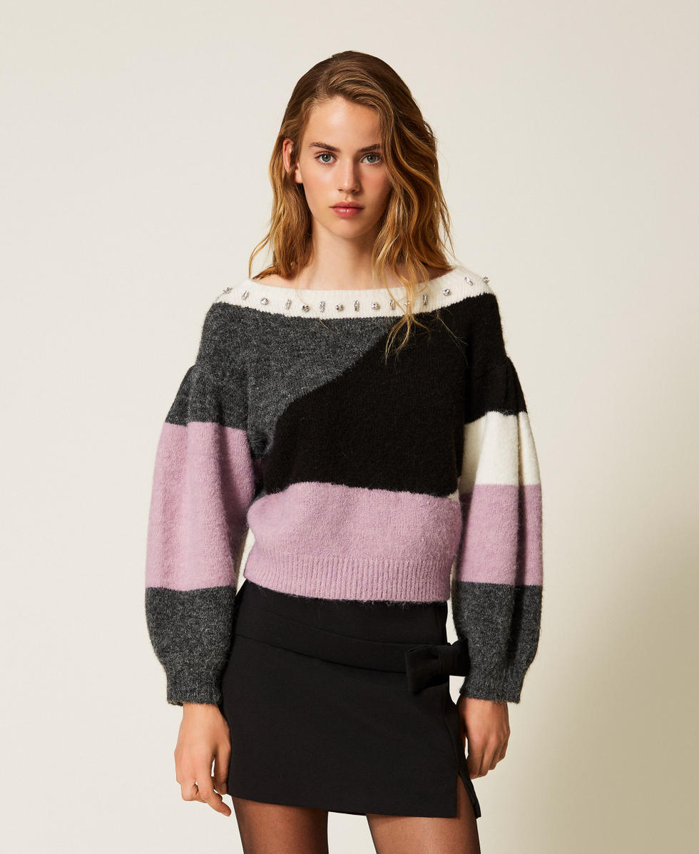 Jumper with inlays and embroidery Colour Mix Woman 252AP3150_12704_01
