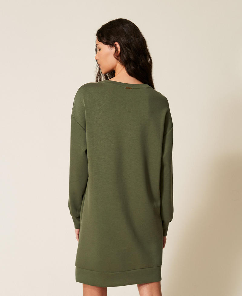 Robe courte en scuba avec crochet Vert &laquo;&nbsp;Thyme&nbsp;&raquo; Femme 261LL2GAA_12843_03