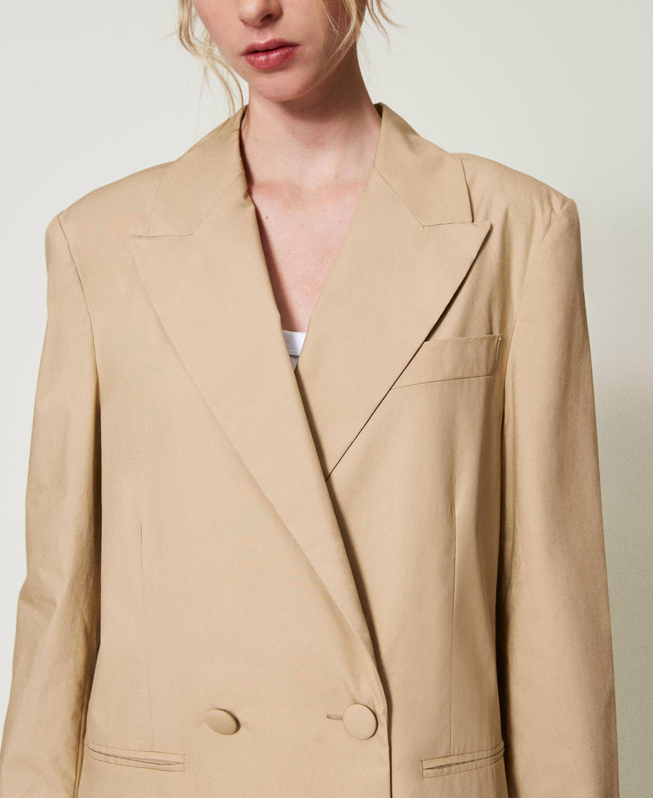 Double-breasted poplin blazer Incense Woman 251AP2279_12115_04