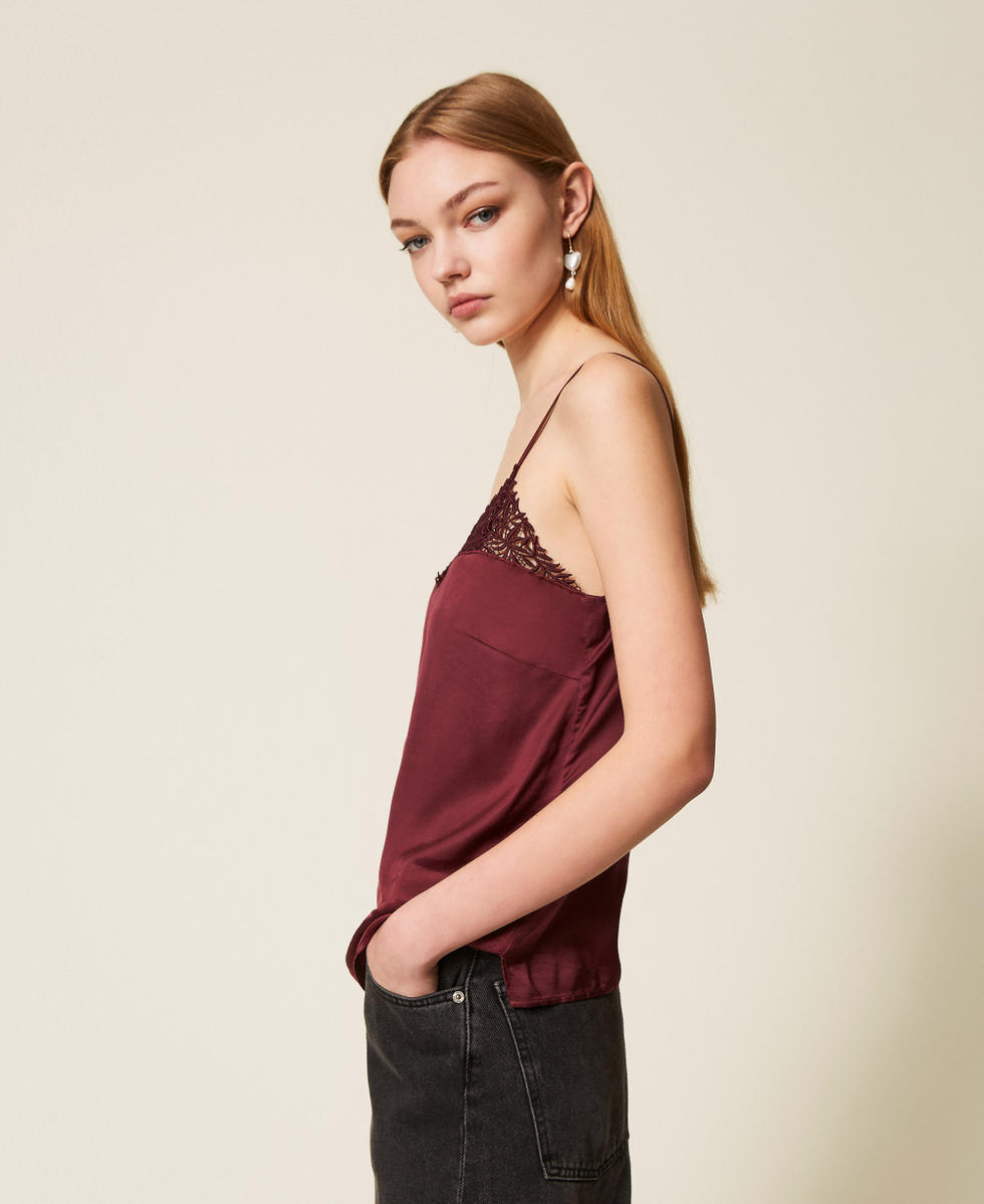 Satin top with lace &ldquo;Wine tasting&rdquo; Purple Woman 252TP2481_05609_02