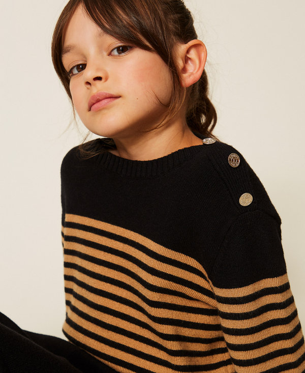 Striped jumper with buttons