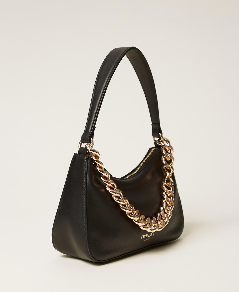 Liliane small leather bag Woman, Black | TWINSET Milano