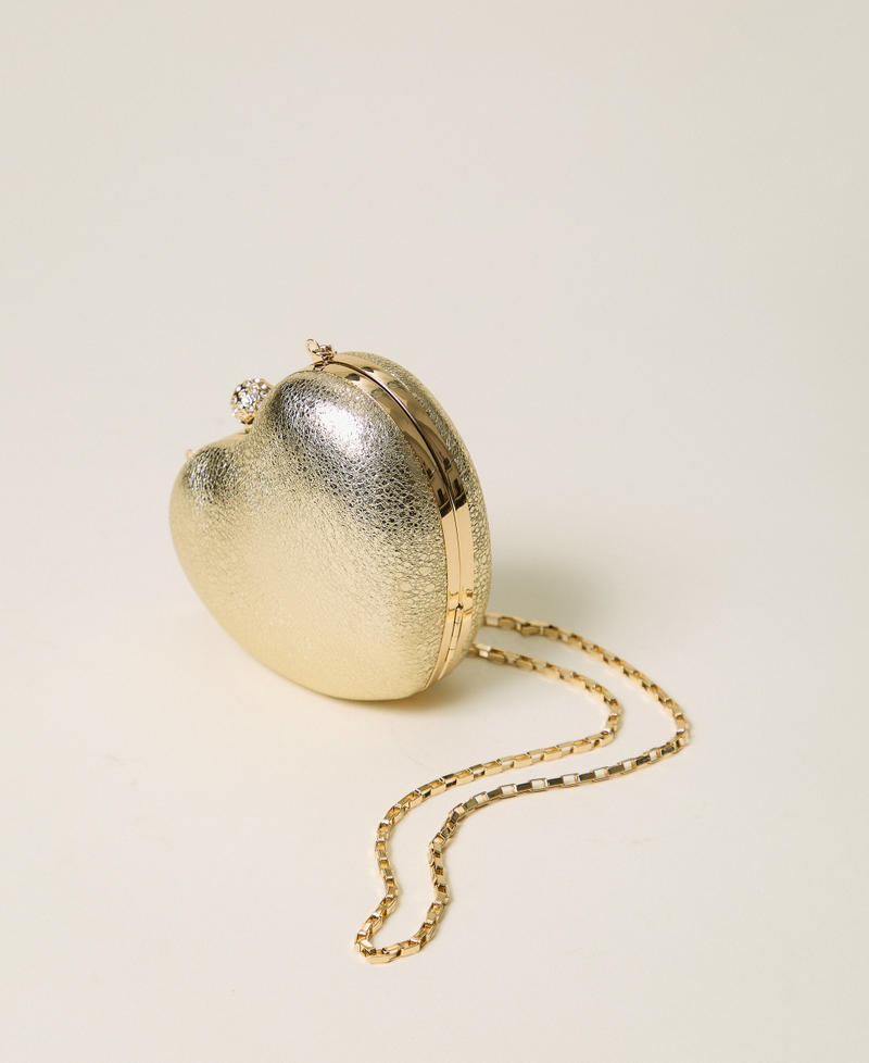 Mini heart-shaped clutch bag Yellow Gold Woman 262TD8100_10366_02