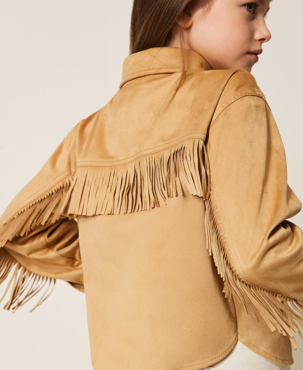 Suede jacket with fringes
