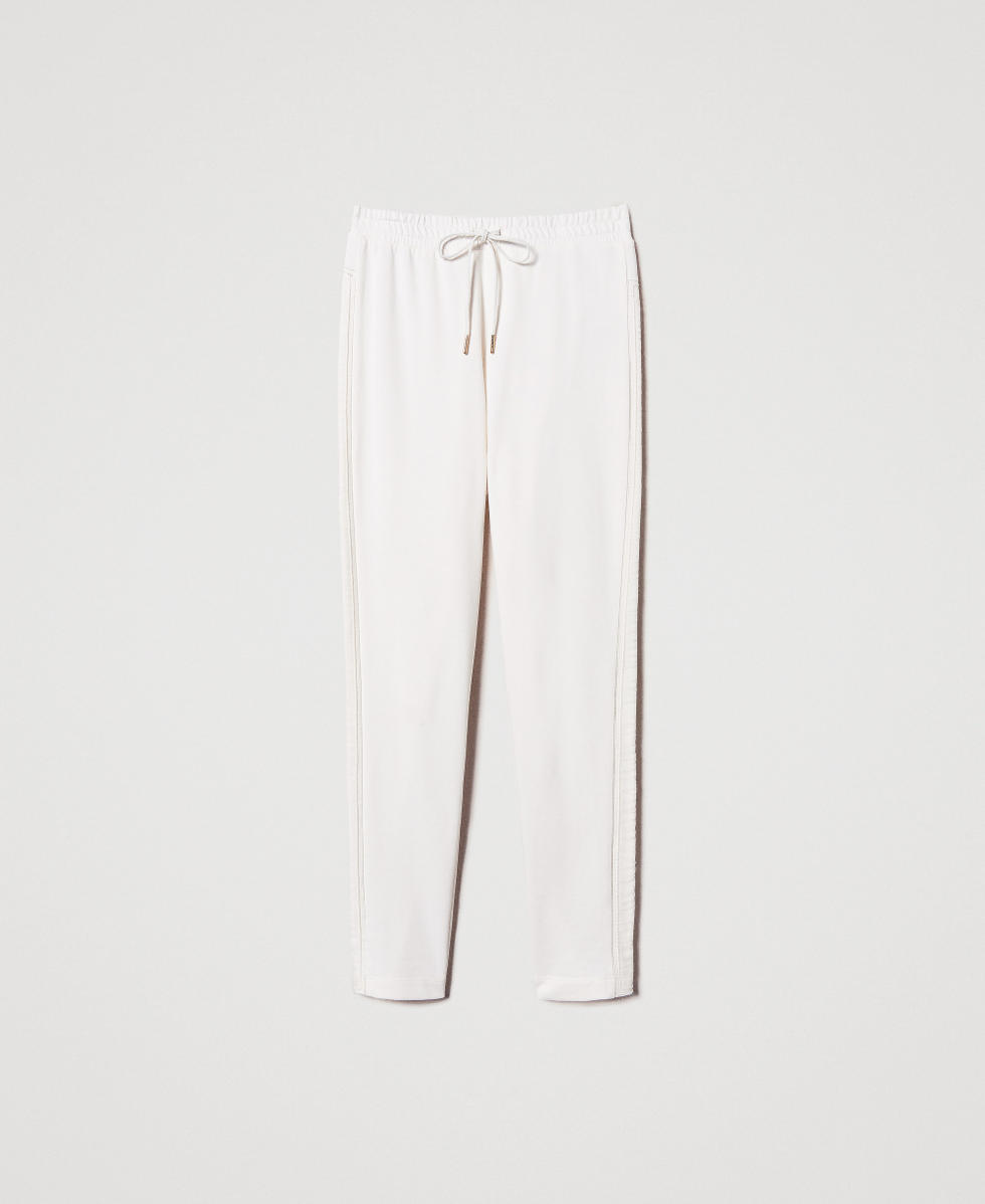 Cigarette trousers with embroidery White Cloud Woman 251LL2HEE_12105_S0