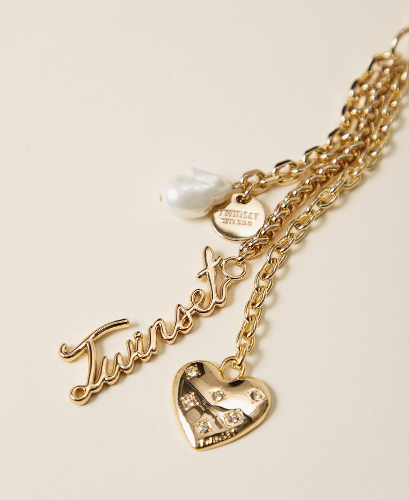 Charm with pendants and logo Gold Yellow Woman 262TH7070_00050_02