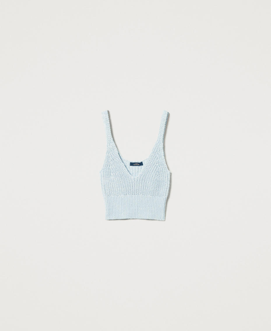 Fitted knit top Multicolour Canal Blue Woman 251AP3161_12225_S0
