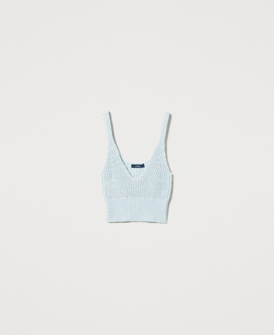 Fitted knit top Multicolour Canal Blue Woman 251AP3161_12225_S0