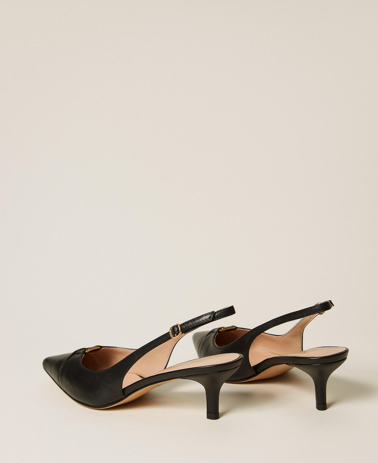 Leather sling backs Black Woman 261TCP034_00006_03