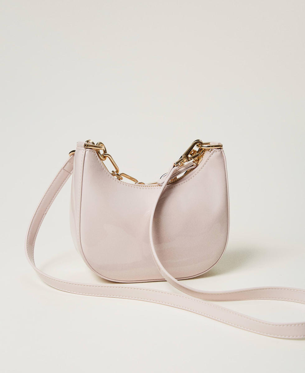 Borsa &lsquo;Mini Croissant&rsquo; effetto vernice Rosa Parisienne Donna 251TB7341_00714_03