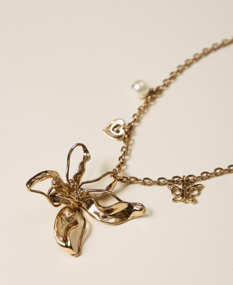 Collana con maxi fiore e pendenti Old Gold Donna 261TA4022_12616_02