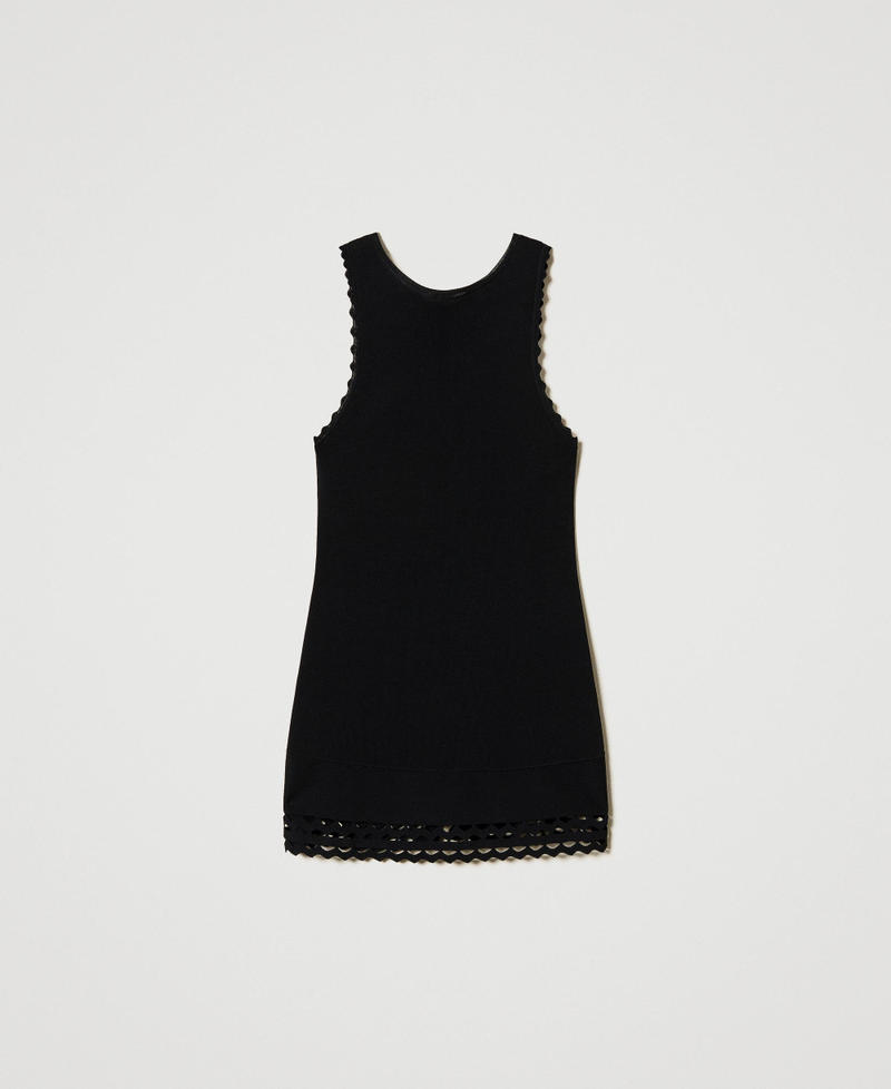 Dual-use knit top with openwork detail Black Woman 251TP3054_00006_S0