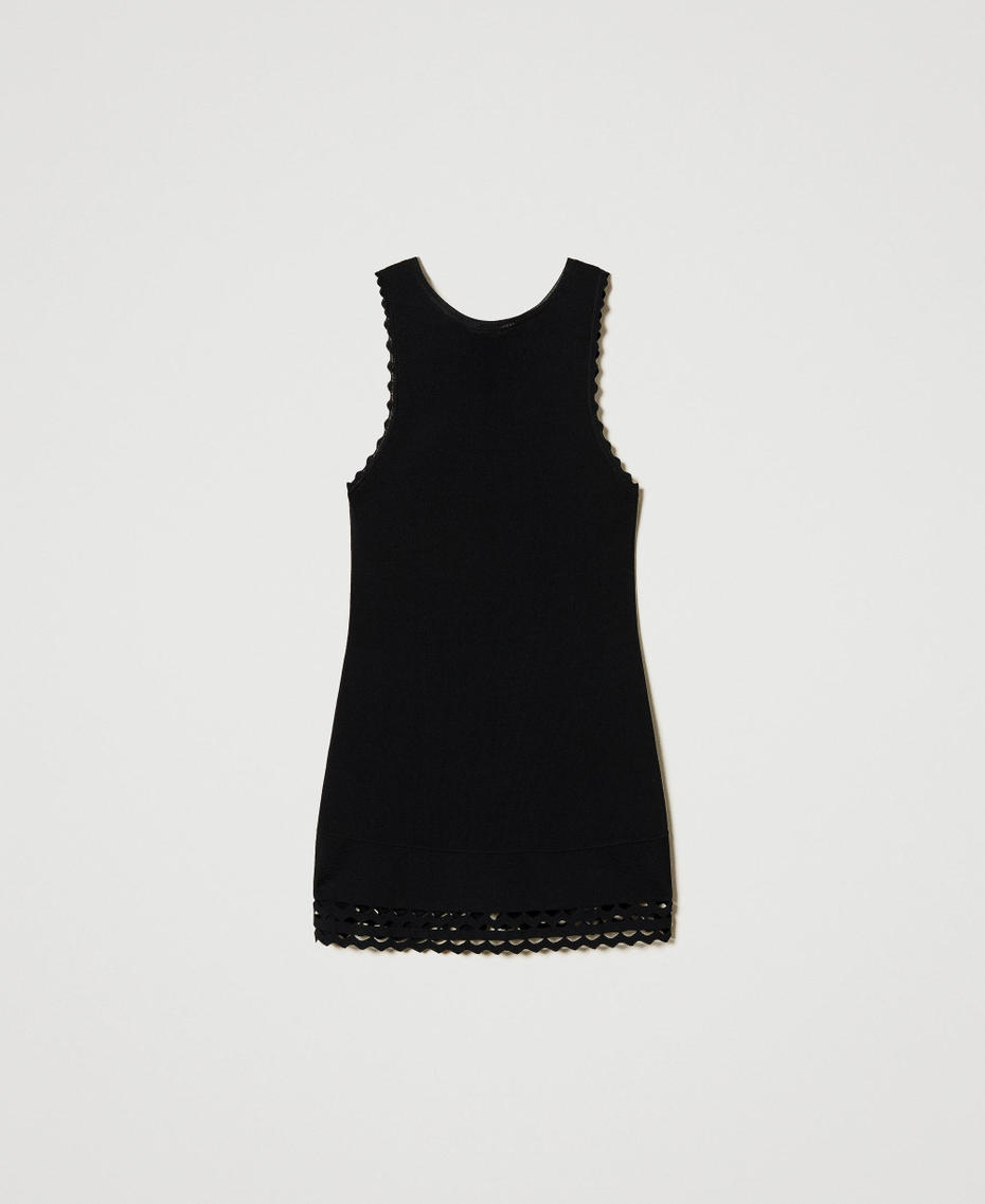 Dual-use knit top with openwork detail Black Woman 251TP3054_00006_S0