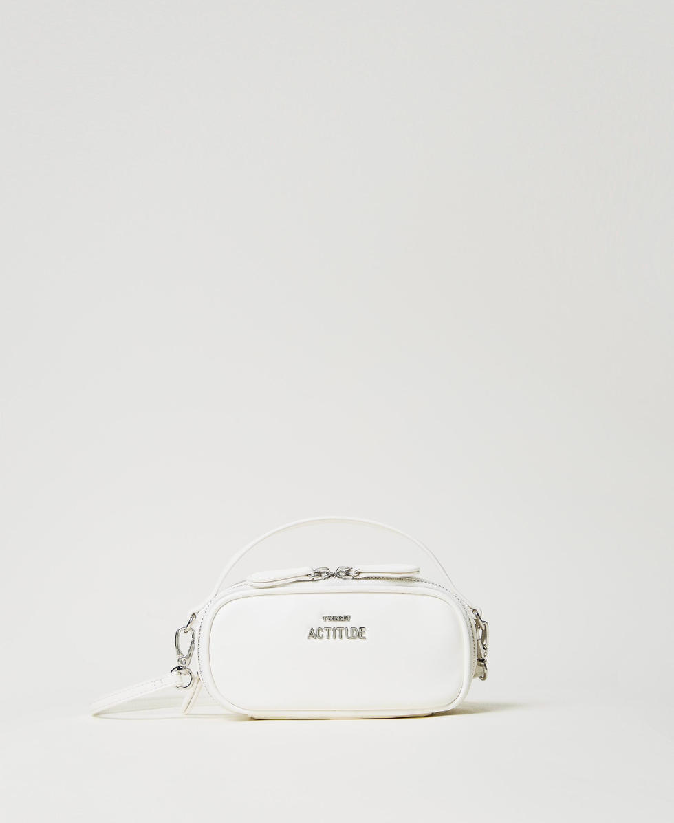 若者に人気のブランド Mini shoulder bag with logo Woman, White | TWINSET Milano アクセサリー