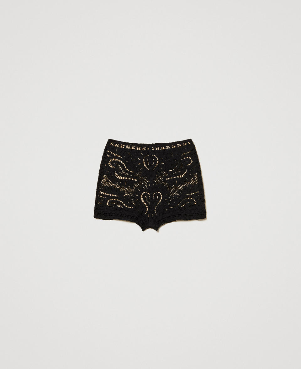Shorts „Ventotene“ in Häkeloptik Schwarz Frau 251TS3032_00006_0S