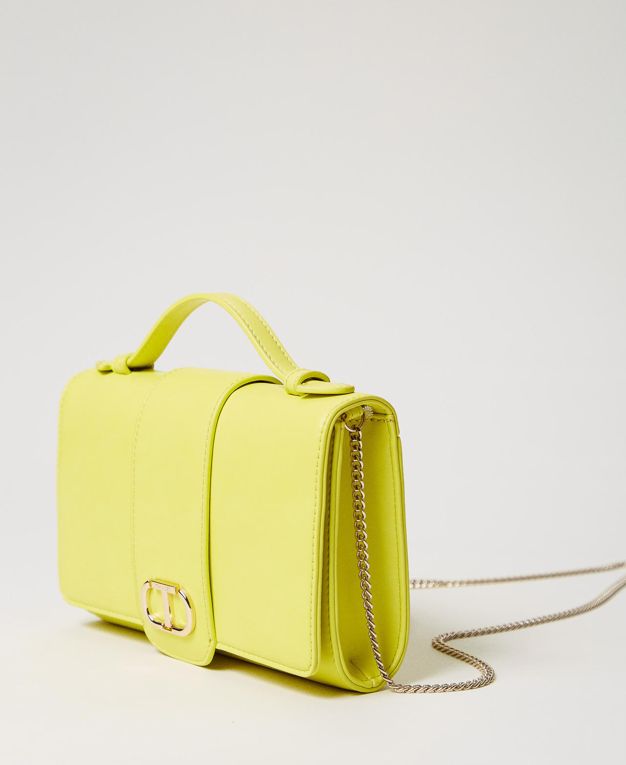 Shoulder bag with flap and Oval T Yellow Plum Girl 251GJ8016_12124_02