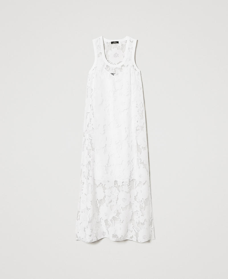 Long fil coup&eacute; organza dress "Papers" White Woman 251AP2412_00840_S0