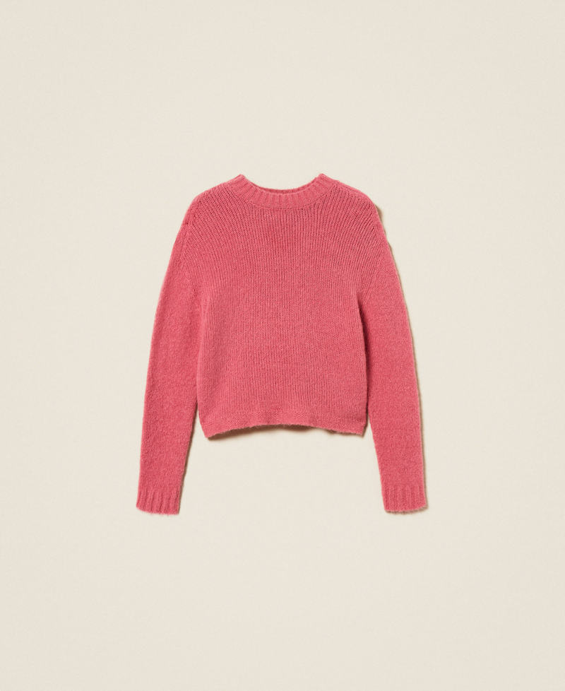 Pullover aus Alpakamischung Dunkles Cashmere Rose Frau 252TT3136_12905_S0