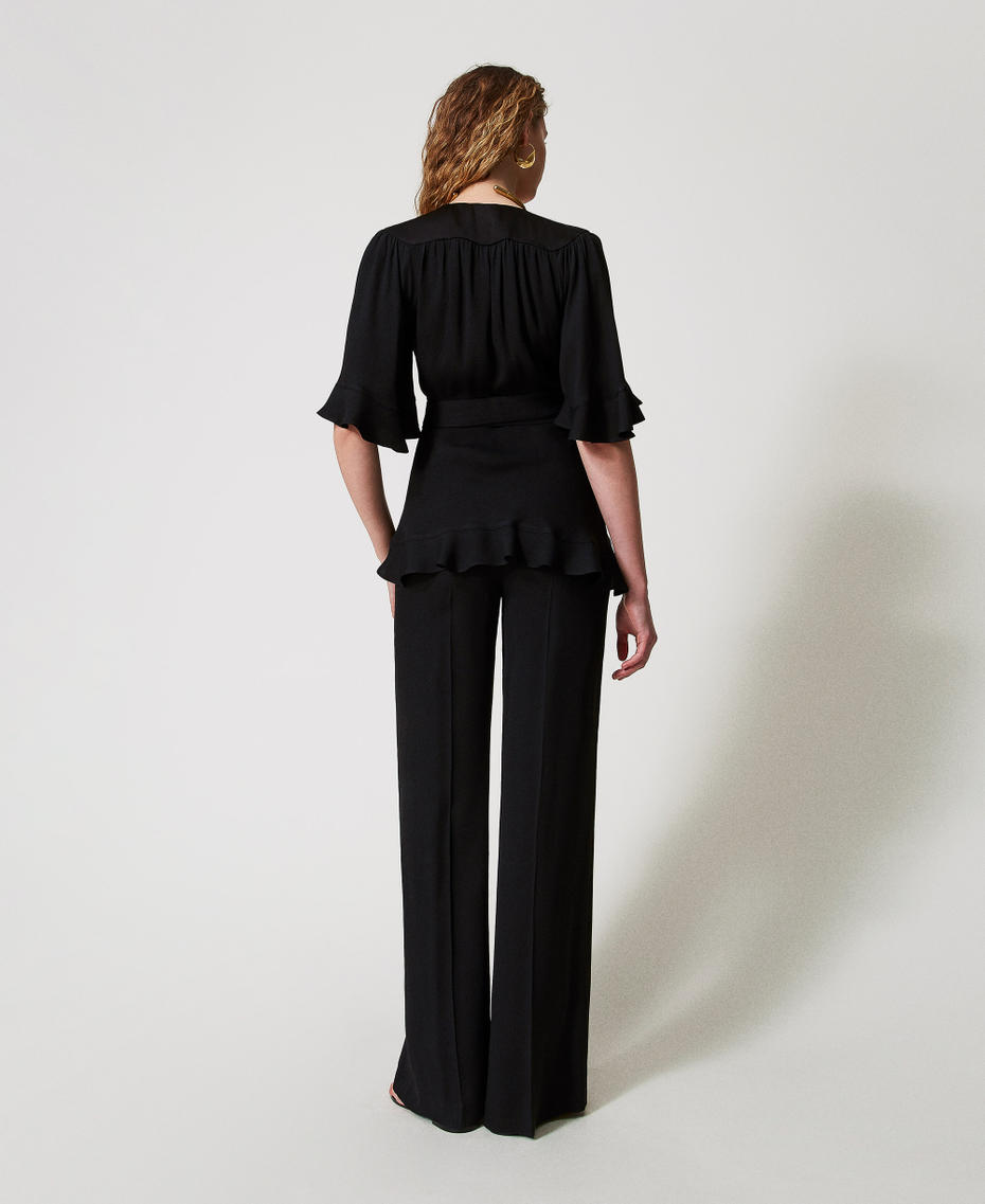 Satin palazzo trousers