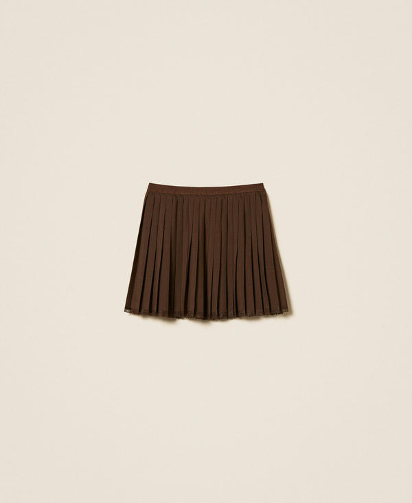 Pleated cr&ecirc;pe de Chine short skirt
