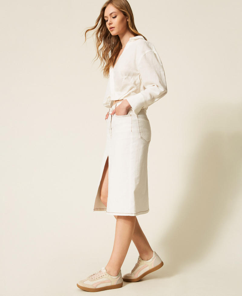 Baskets Fessura avec empi&egrave;cements Bicolore Lys/Sable Rose Femme 261TCP01L_13326_T0